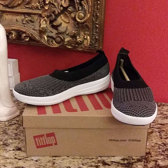 0316 Fitflop Uberknit Slip On Ballerina Shoes - Picture 3 of 8